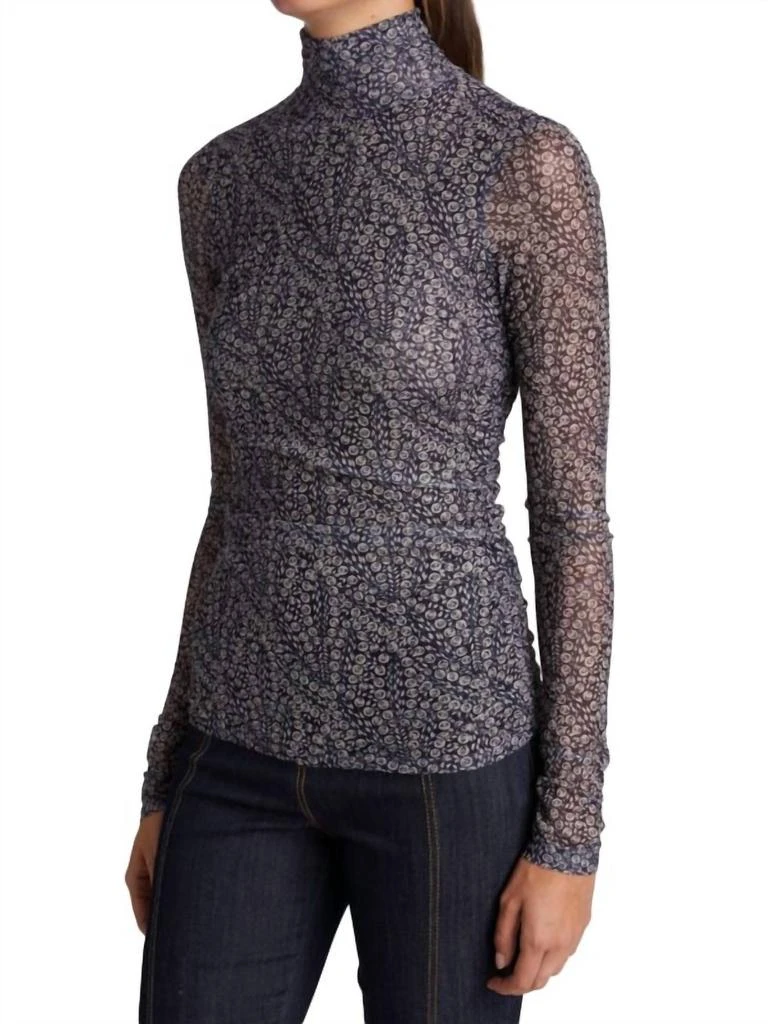 cinq a sept Bramble Turtleneck Top In Navy Blue 2