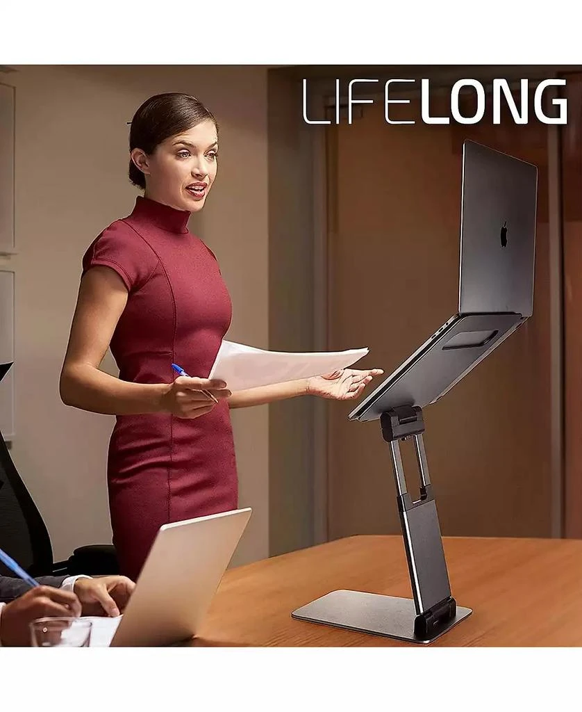 LIFELONG Ergonomic Laptop Stand: Adjustable Height, Compatible with All MacBook, Laptops, Tablets 11-17" 2