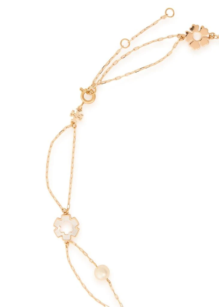 Tory Burch Forget Me Not layered 18kt gold-plated necklace 4
