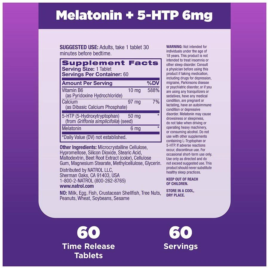 Natrol Advanced Sleep Melatonin + 5-HTP, Time Release Bi-Layer Tablets 6