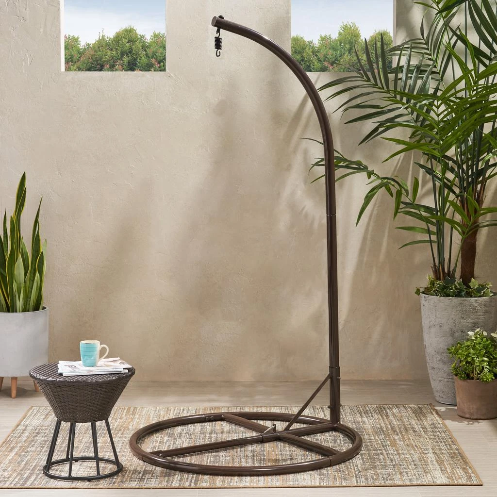 Streamdale Furniture Streamdale Free-Standing Iron Hammock Chair Stand for Indoor-Outdoor Use 5