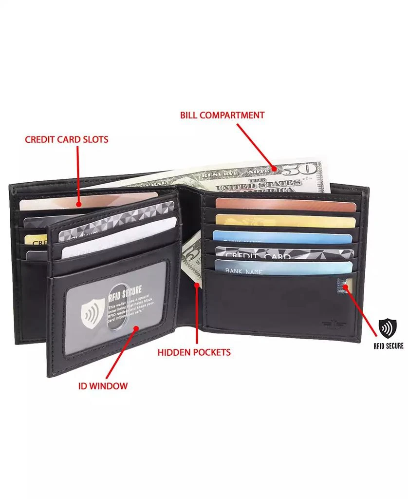 Dockers Men's RFID Extra Capacity Hipster Wallet 5