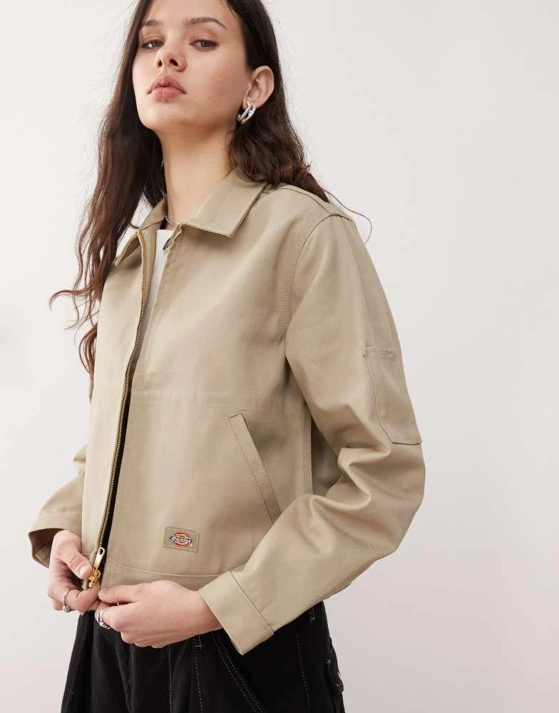 DICKIES Dickies unlined eisenhower cropped jacket in khaki 1