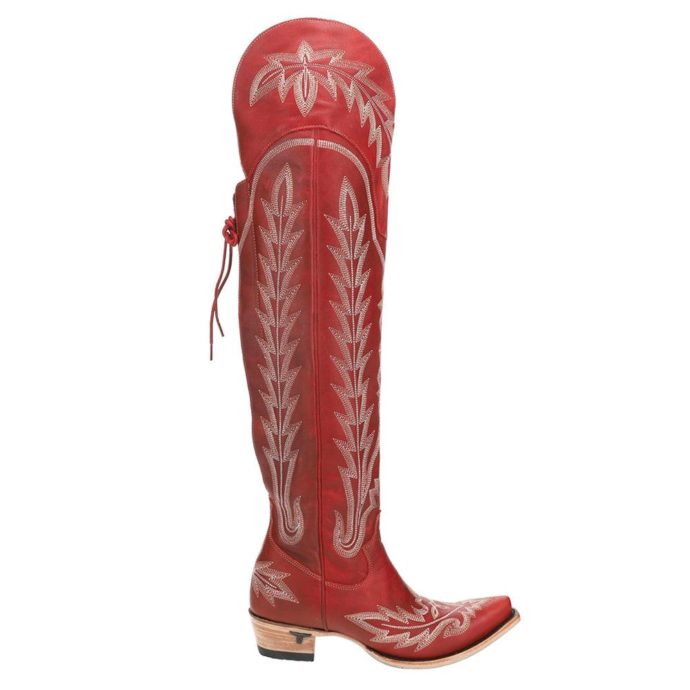 LANE Lexington OTK Corset Embroidered Snip Toe Zippered Cowboy Boots