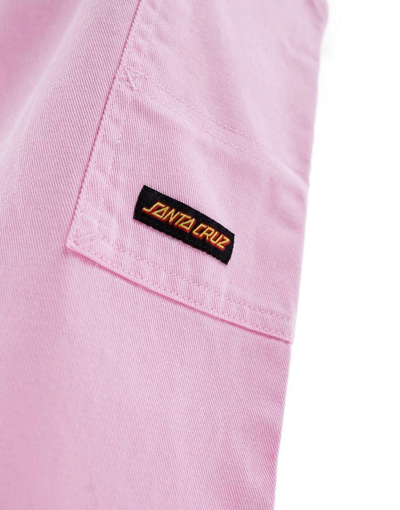 Santa Cruz Santa Cruz carpenter straight leg trousers paint in pink 4
