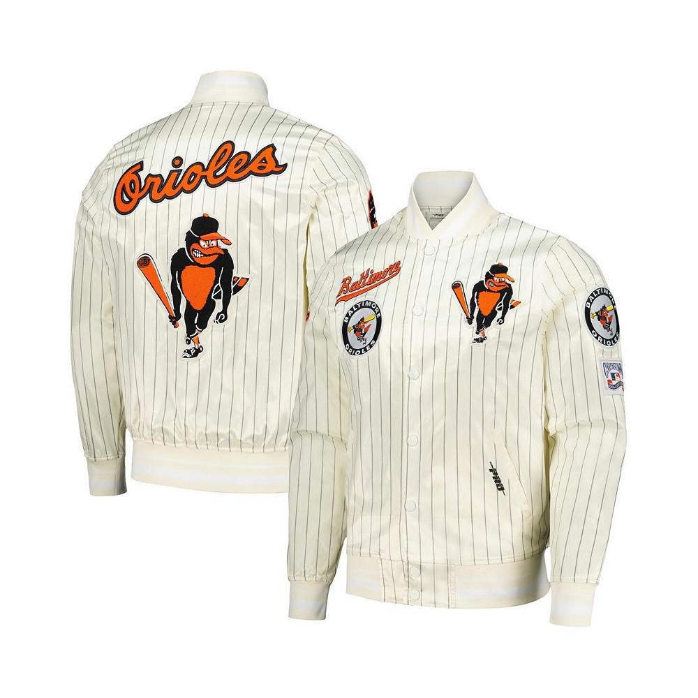 Pro Standard Men's Cream Baltimore Orioles Cooperstown Collection Pinstripe Retro Classic Satin Full-Snap Jacket