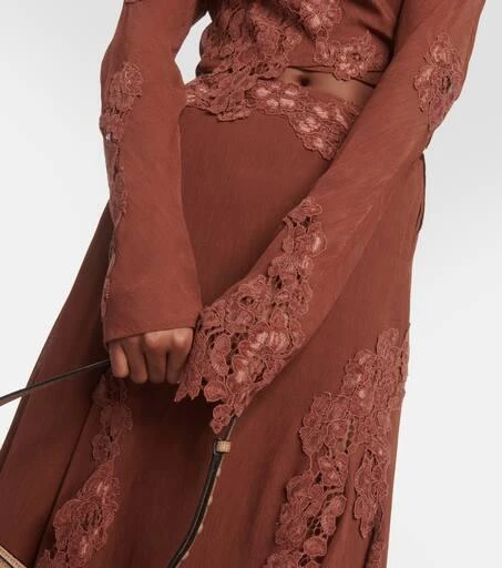Acne Studios Floral lace-trimmed crop top 5