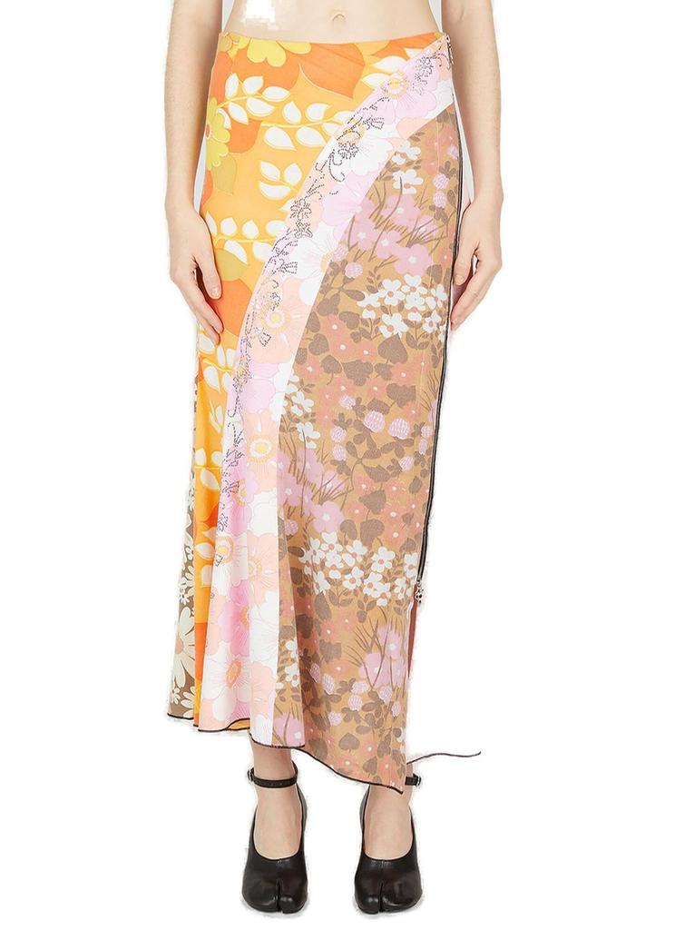 Rave Review Rave Review Alma Floral Printed Patchwork Midi Skirt