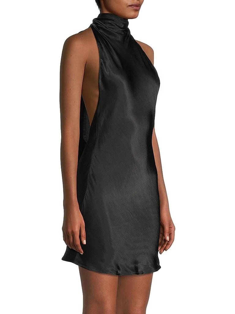 SAU LEE Penny Satin Halter Minidress 4