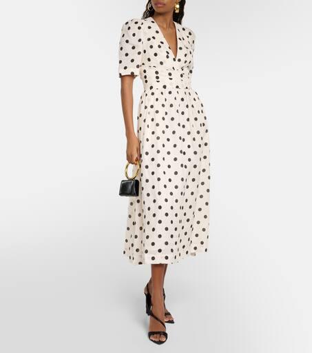 【Zimmermann】Crush polka-dot linen midi dress Zimmermann Crush polka-dot linen midi dress - Dresses