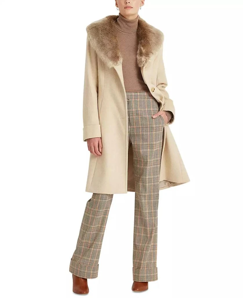 Ralph Lauren Petite Faux-Fur-Collar Coat 3