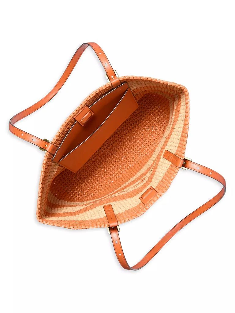 Michael Kors Striped Straw Tote Bag 3