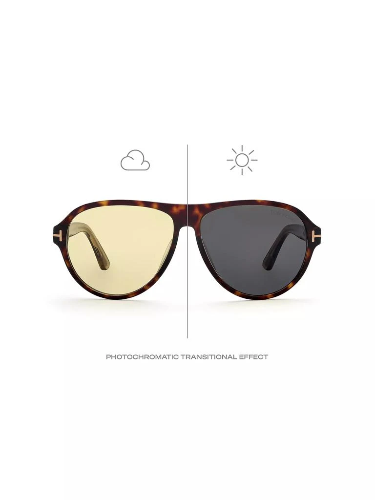 Tom Ford Quincy 59MM Pilot Sunglasses 9