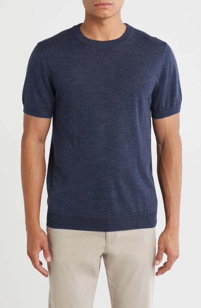 Nordstrom Short Sleeve Merino Wool 
Silk Crewneck Sweater 1