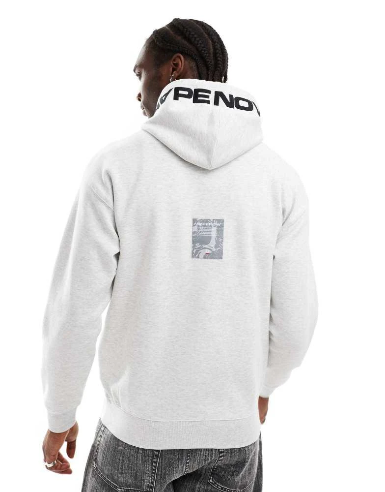 AAPE Aape By A Bathing Ape Clover hoodie in grey marl 3