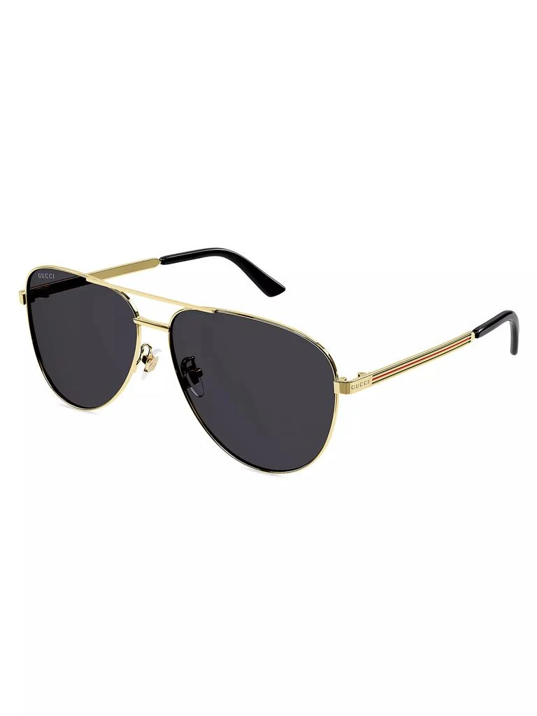 Gucci Vintage Web 63MM Pilot Metal Sunglasses 1