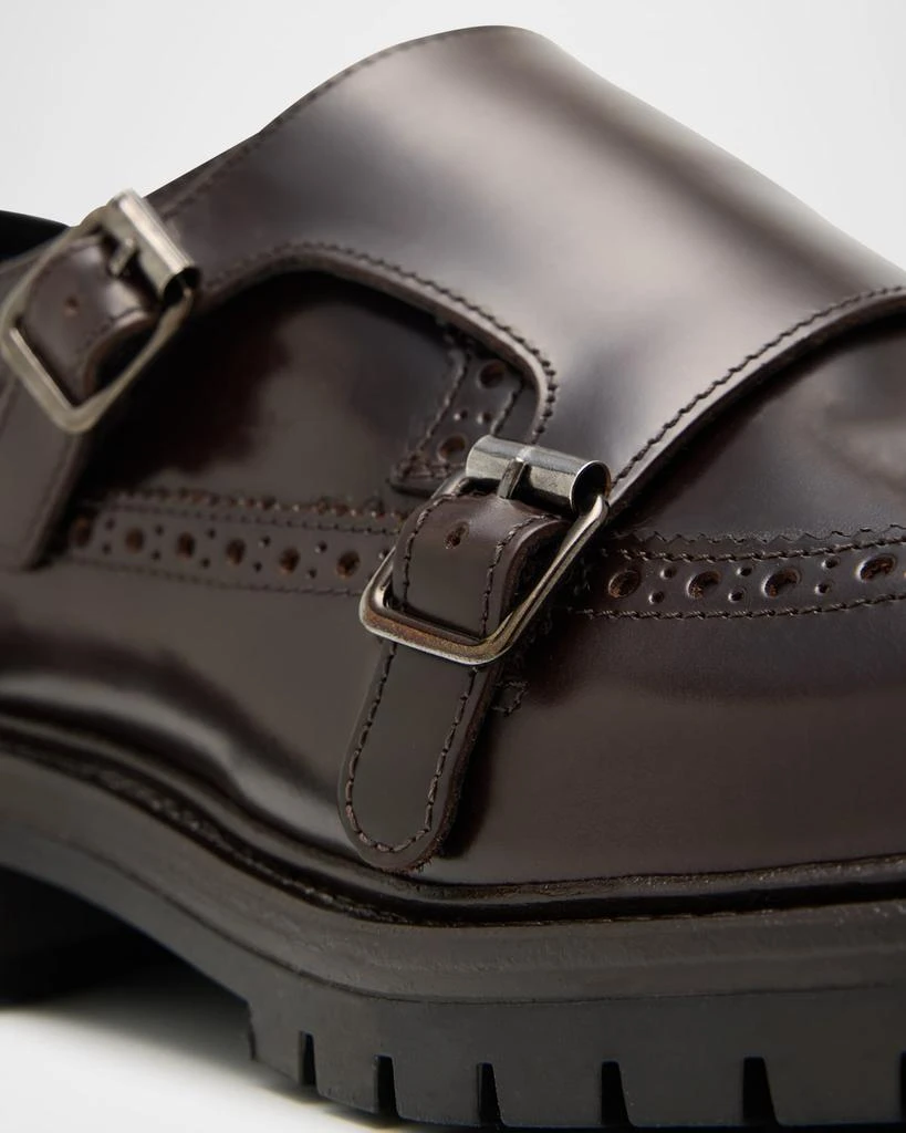 Paul Stuart Men's Marcelo Cordovan Wingtip Brogue Monk Strap Loafers 4