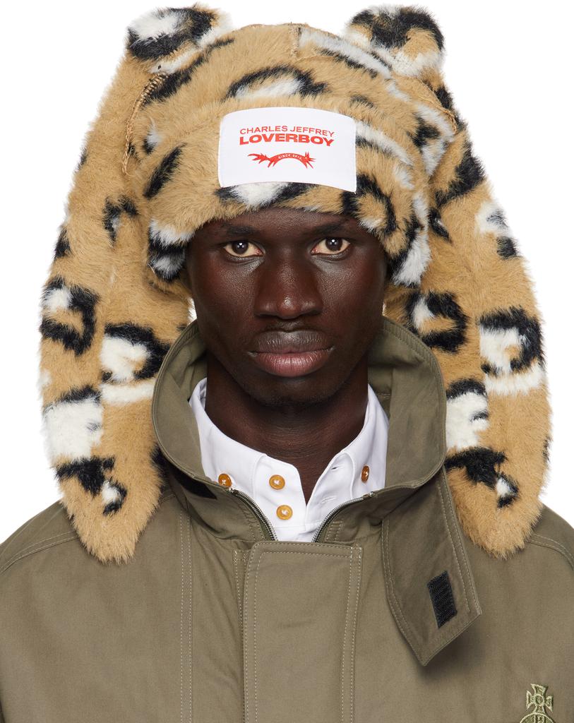 Charles Jeffrey Loverboy Brown Fluffy Chunky Rabbit Beanie - Hats