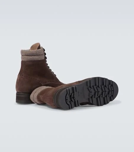 Manolo Blahnik Sapele suede lace-up boots 7