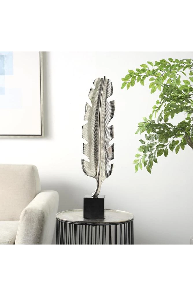 UMA Textured Silver Feather Statue 10