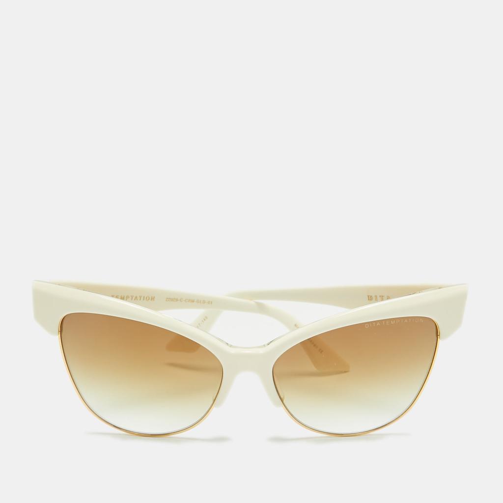 Dita Off White/brown Gradient Temptation Cat Eye Sunglasses