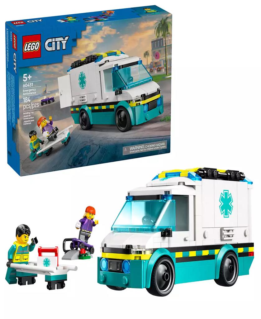 LEGO City Emergency Ambulance Building Toy 60451, 184 Pieces