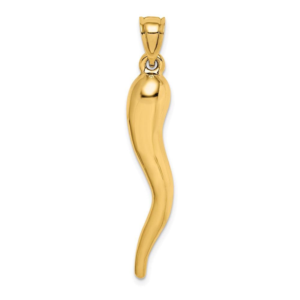 Diamond2Deal 10k Yellow Gold Hollow Italian Horn Pendant