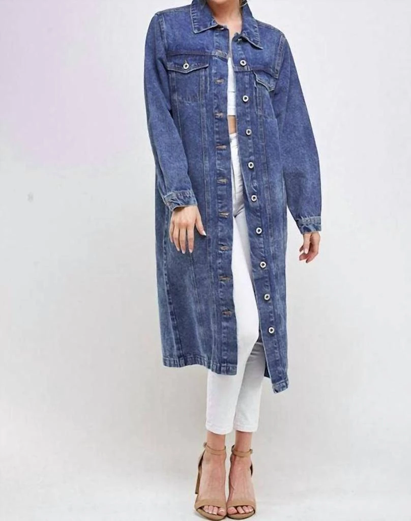 Blue Age Blue Age - Long Trench Coat Jean Jacket 7