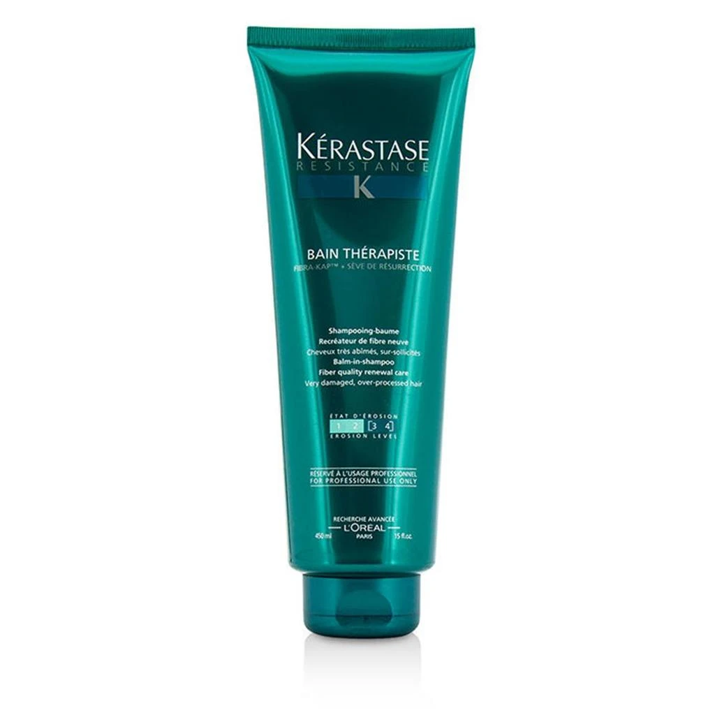 Kerastase 136440 Resistance Bain Therapiste Balm-In Shampoo Fiber Quality Renewal Care for Very Damaged & Over-Porcessed Hair, 450 ml-15 oz 1