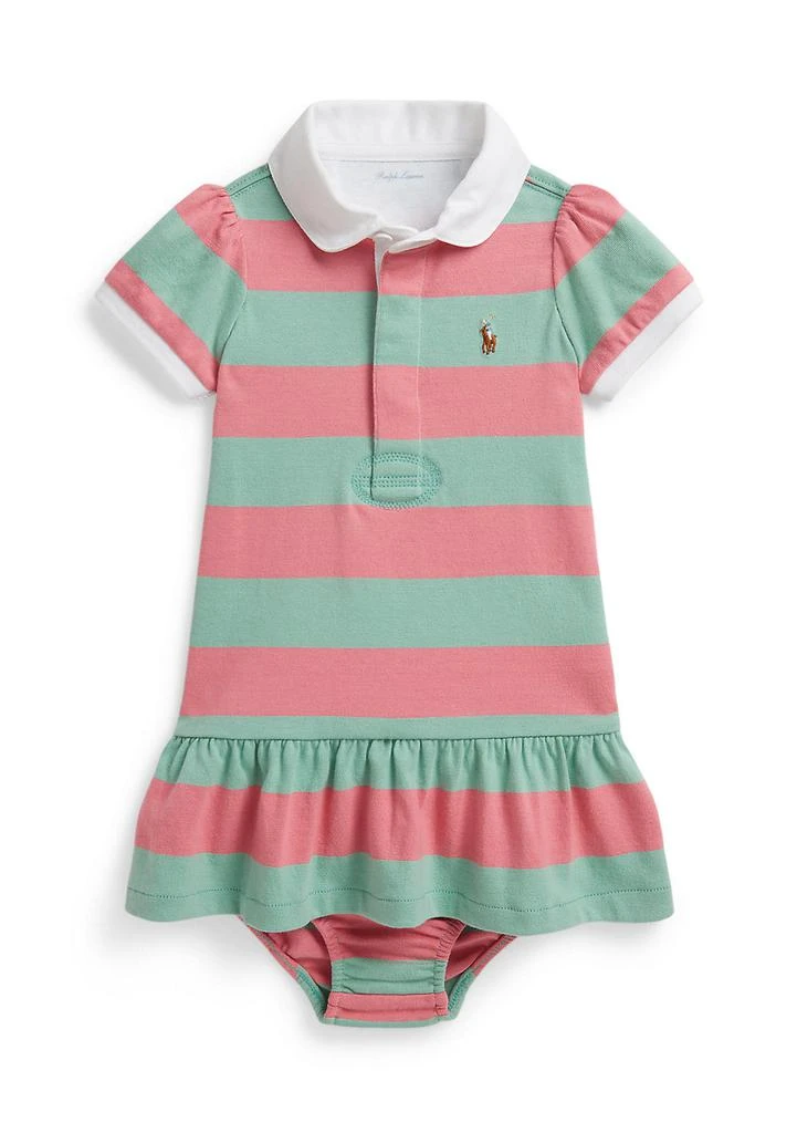 Ralph Lauren Baby Girl Striped Cotton Rugby Dress and Bloomer