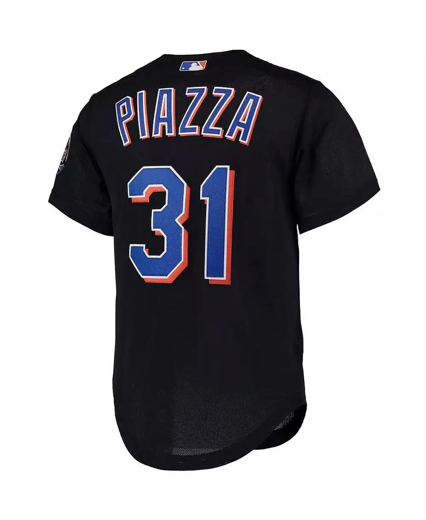 Mitchell & Ness Men's Mike Piazza Black New York Mets Cooperstown Collection Mesh Batting Practice Button-Up Jersey 2