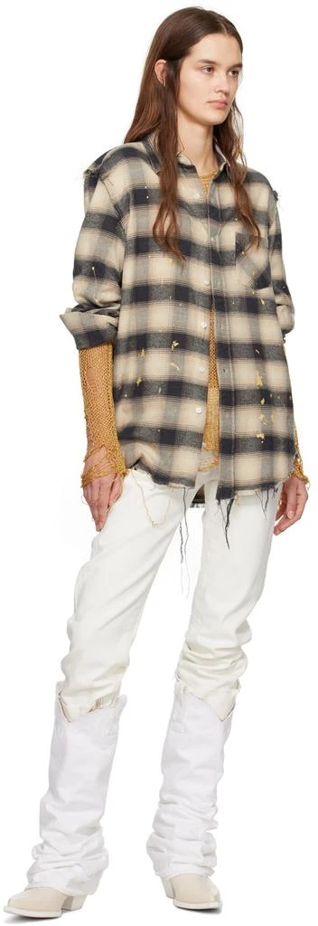 R13 Black & Beige Shredded Shirt 4