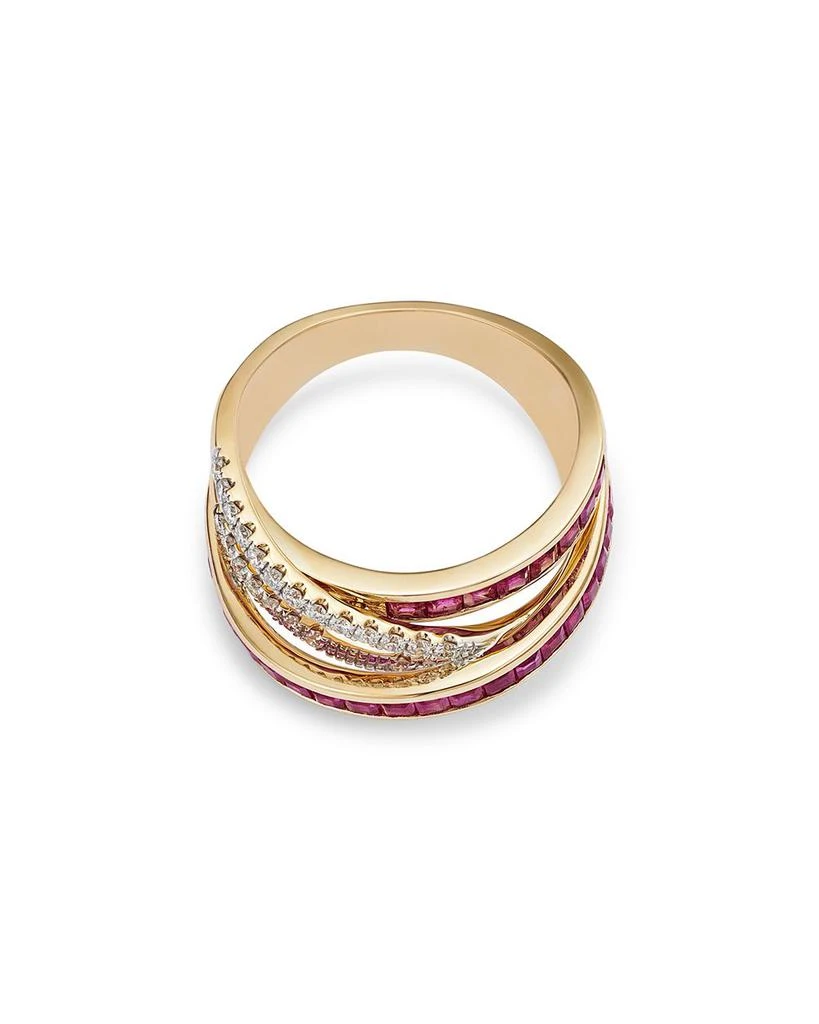 Bloomingdale
s Fine Collection Ruby
Diamond Crossover Ring in 14K Yellow Gold 3