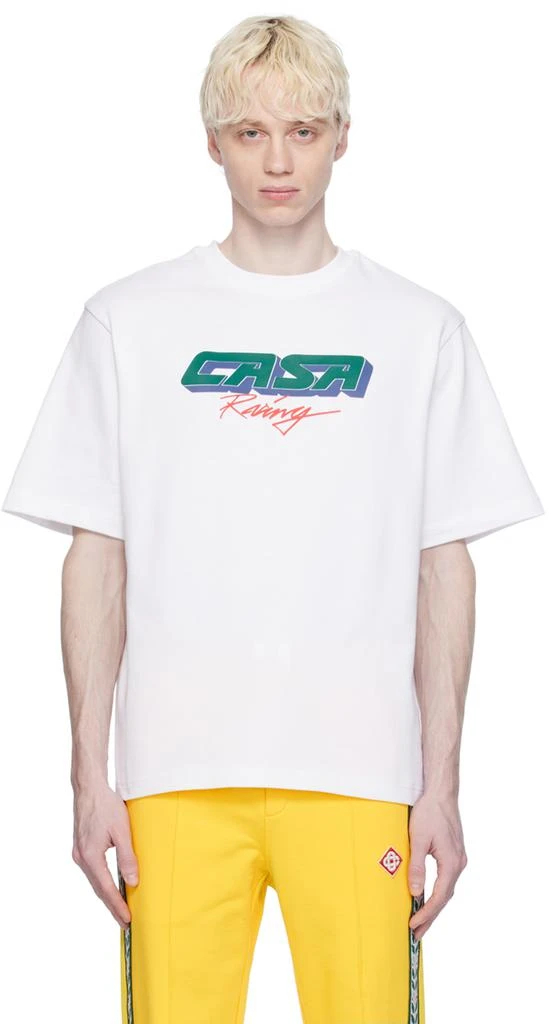Casablanca White 'Casa Racing' 3D T-Shirt 1