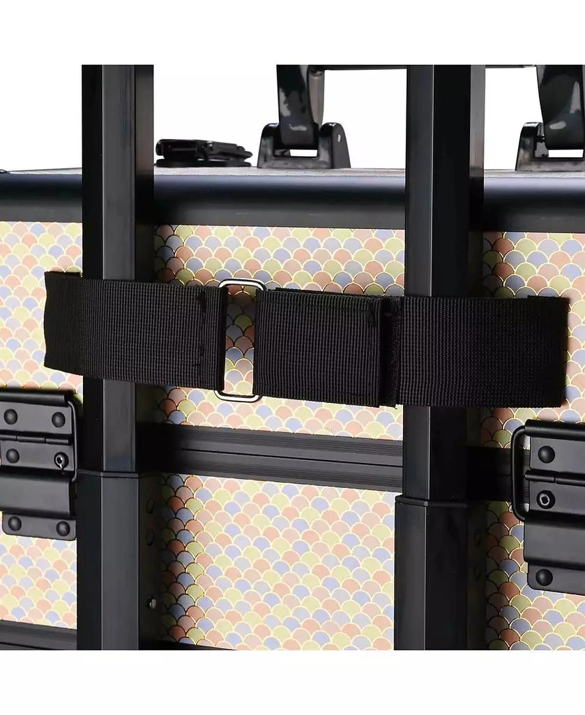 Byootique Rolling Makeup Train Case on Wheels 4in1 Cosmetology Art Deco Pastel 3