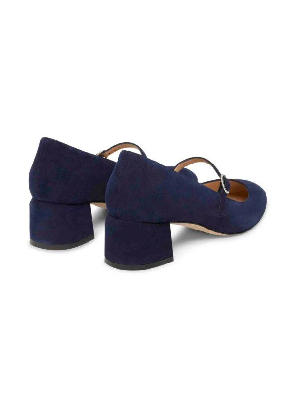 Stuart Weitzman 45MM Gabby Block Heel Suede Mary Jane Pumps 3