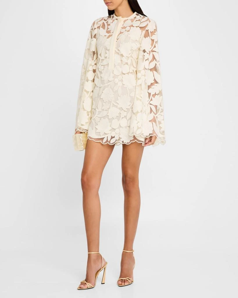 elie saab embroidered tulle short dress Strawberry Embroidered Dress Size 7 main image 0