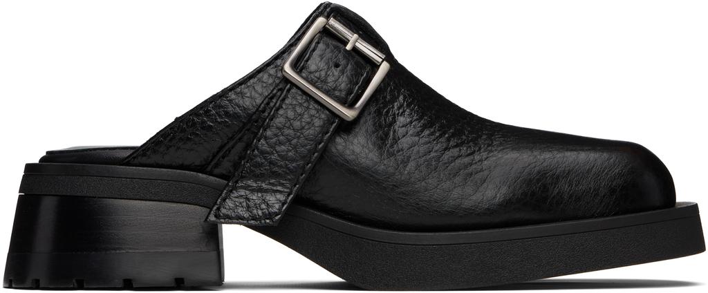 MIISTA Black Aroa Buckled Mules
