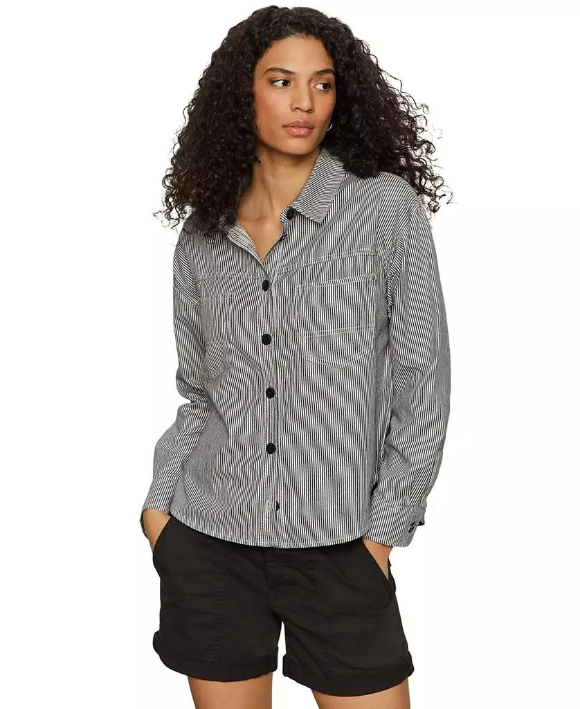 Sanctuary Women's Ivy Striped Cotton Button-Front Shirt 3