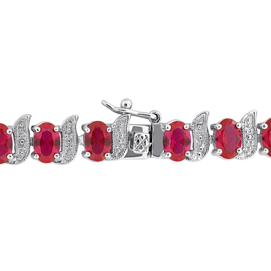 Mimi 
Max 18 CT TGW Created Ruby S-Link Bracelet in Sterling Silver-7 in 5