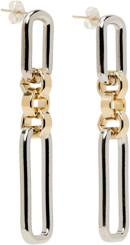 Laura Lombardi Silver & Gold Two-Tone Stanza Earrings 2