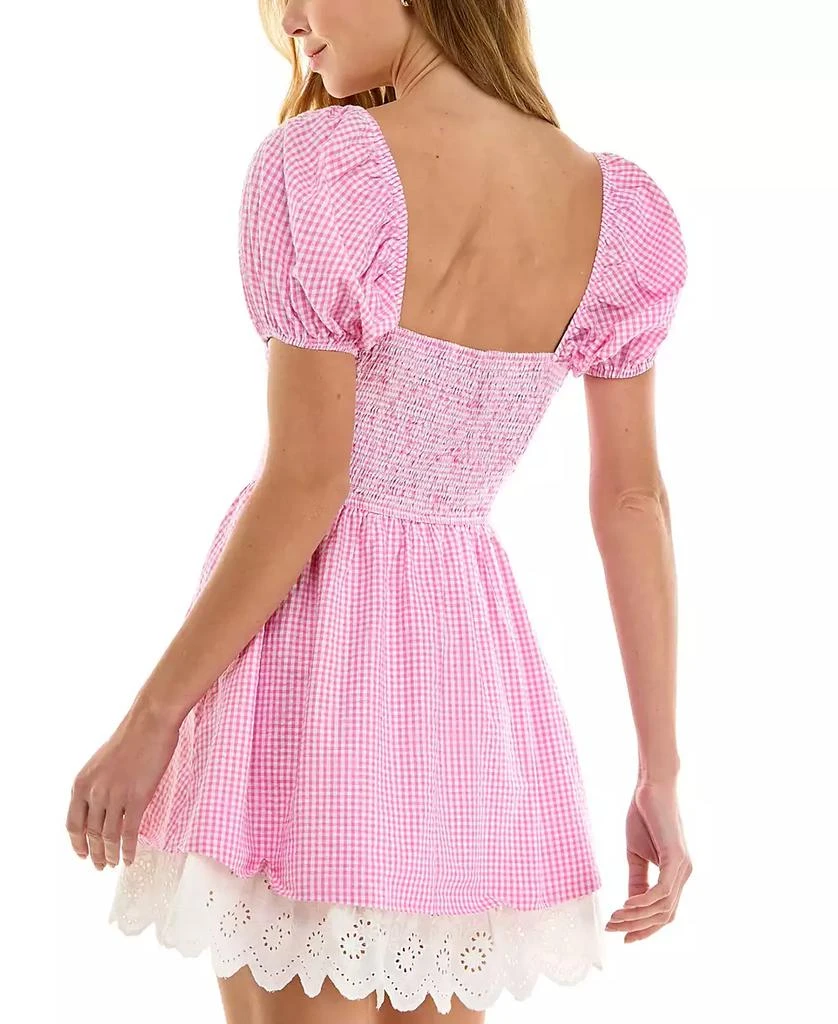 SENI & CADE Juniors' Square-Neck Cotton Gingham Dress 2