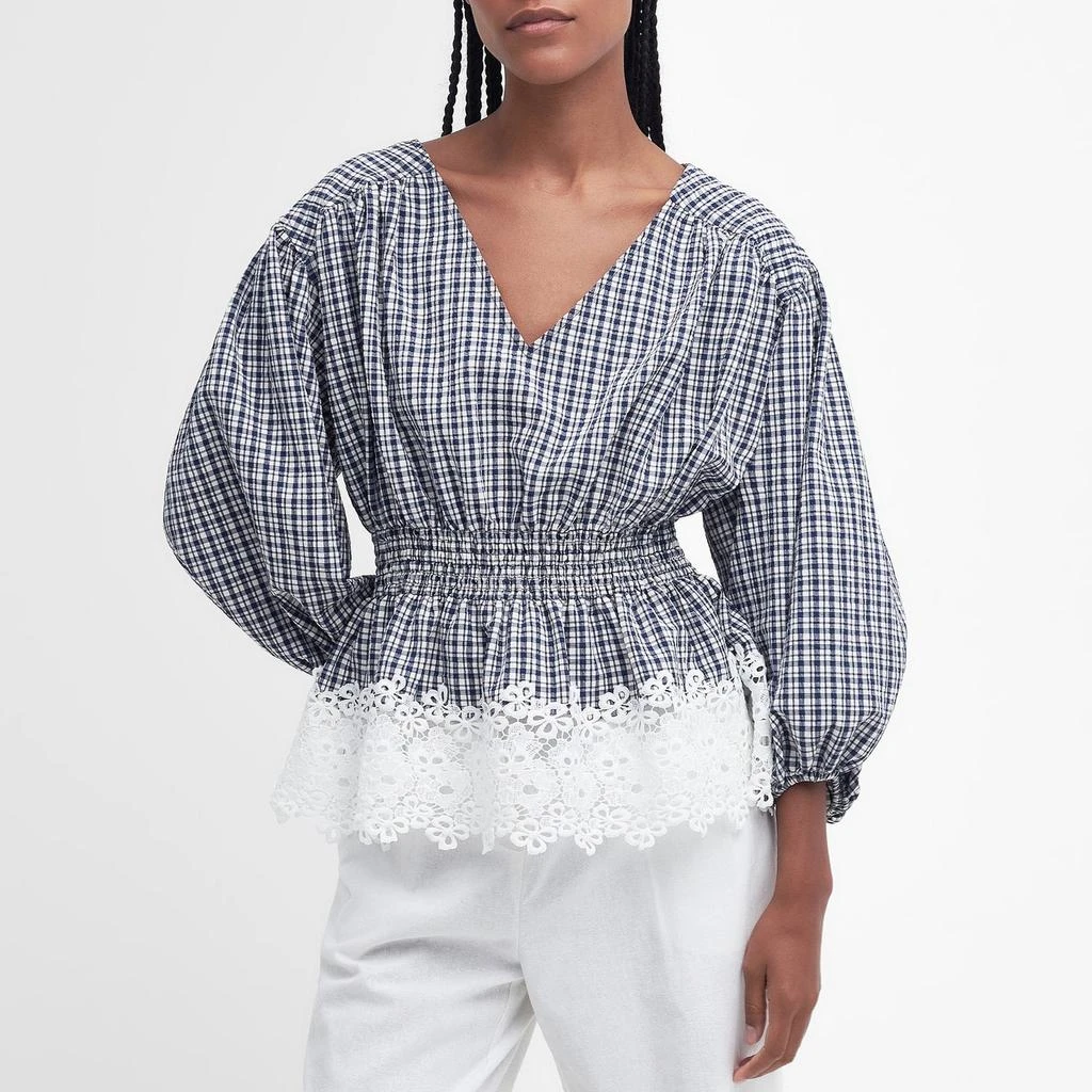 Barbour Barbour Glamis Broderie Anglaise Checked Woven Top 1
