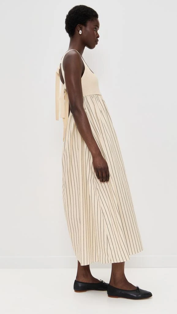 English Factory Tie Back Knit Combo Striped Dress | Tan/Stripe | Size XS | Shopbop