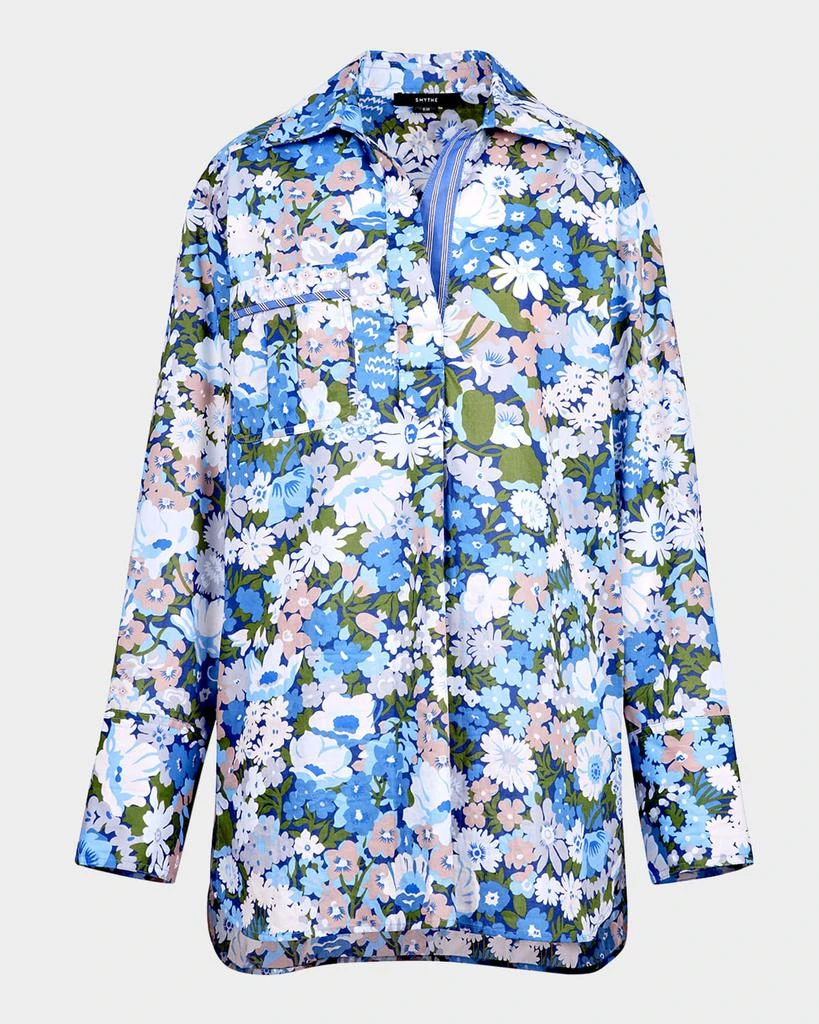 Smythe Floral Over the Head Mini Shirtdress 1
