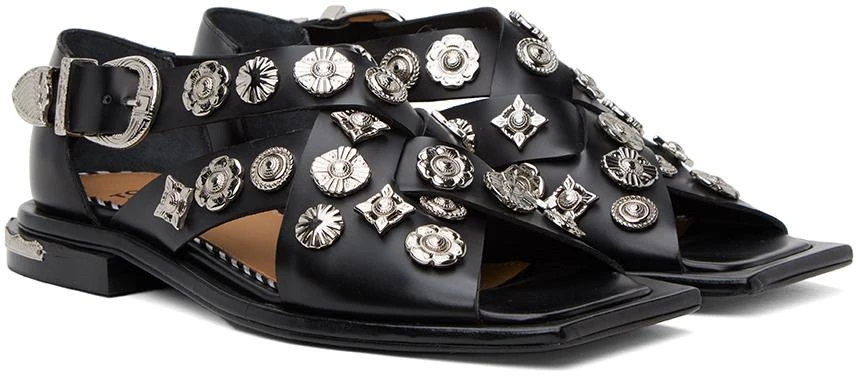 Toga Pulla Black Embellished Sandals 4