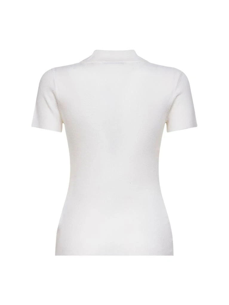 Max Mara MAX MARA | White ribbed wool MXMALBERO polo shirt | Women | M 2