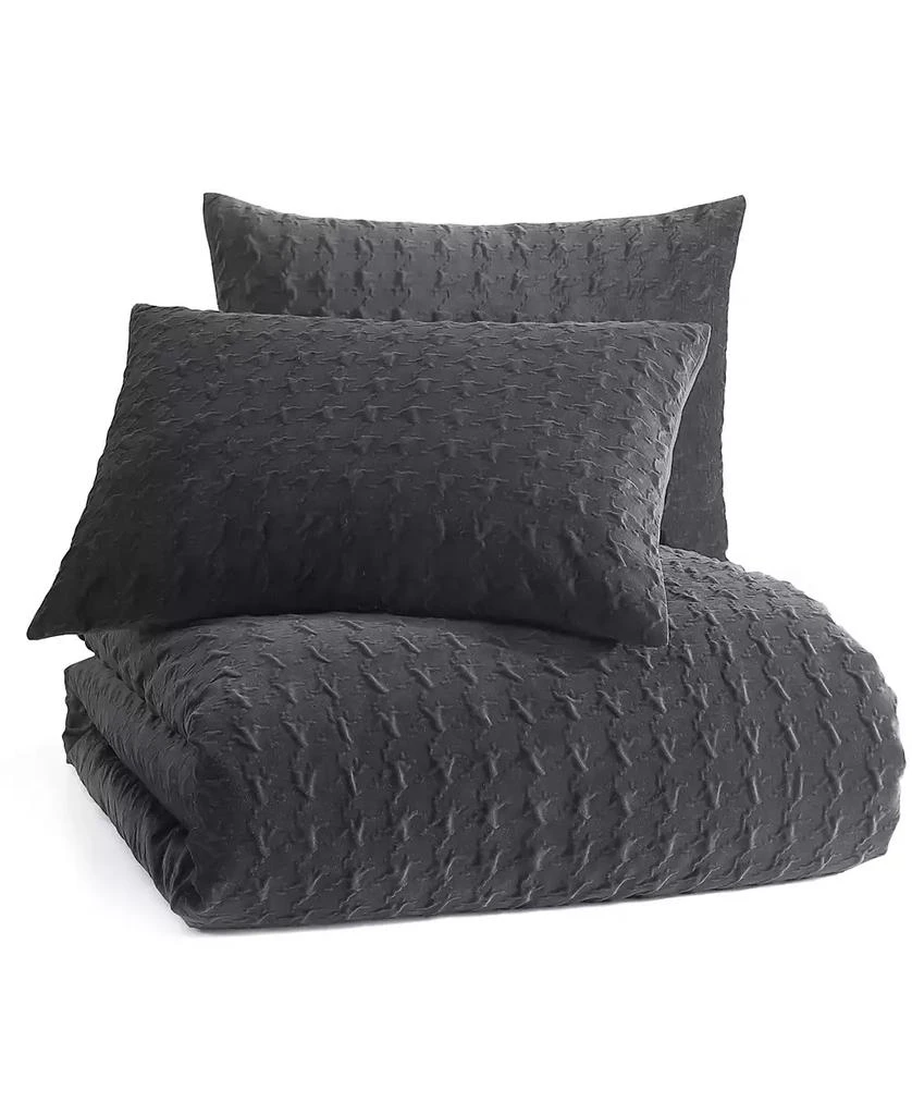 Karl Lagerfeld Paris Velvet Houndstooth 3 Piece Duvet Cover Set 5