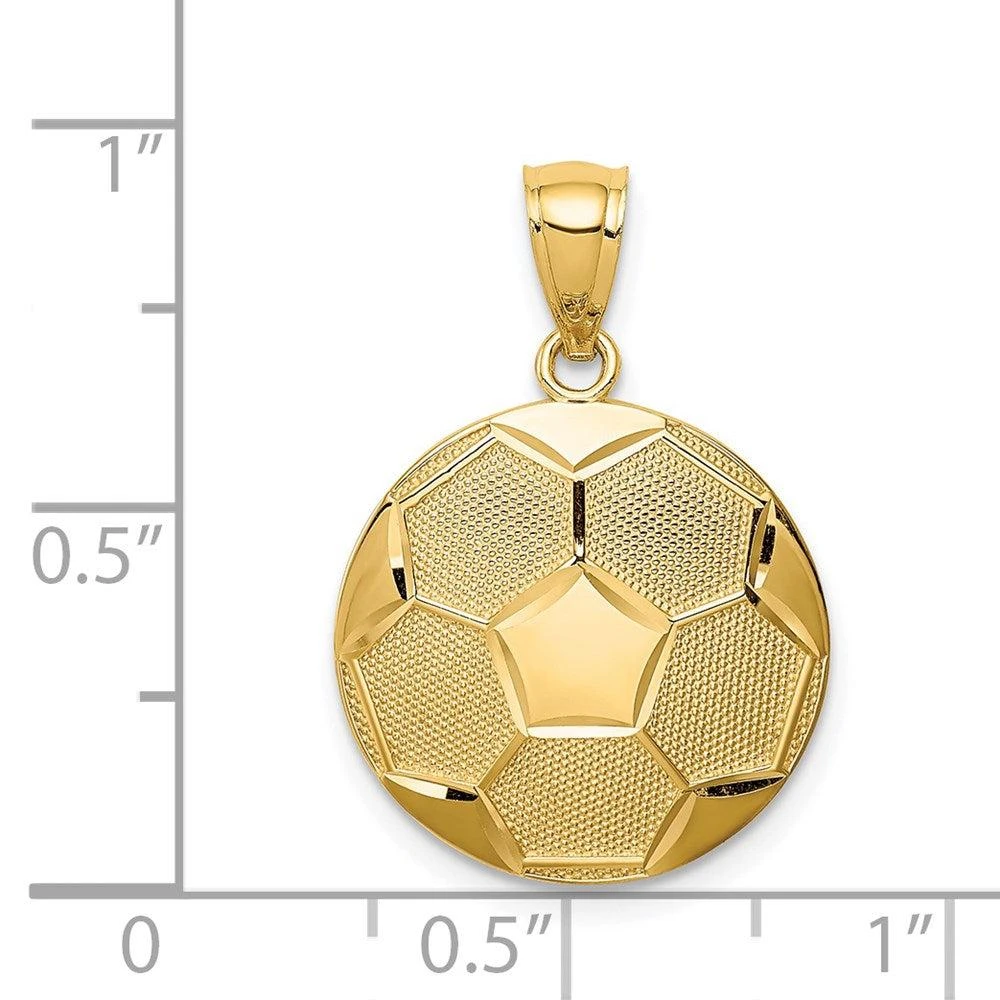 Diamond2Deal 14k Yellow Gold Domed Soccer Ball Pendant 4