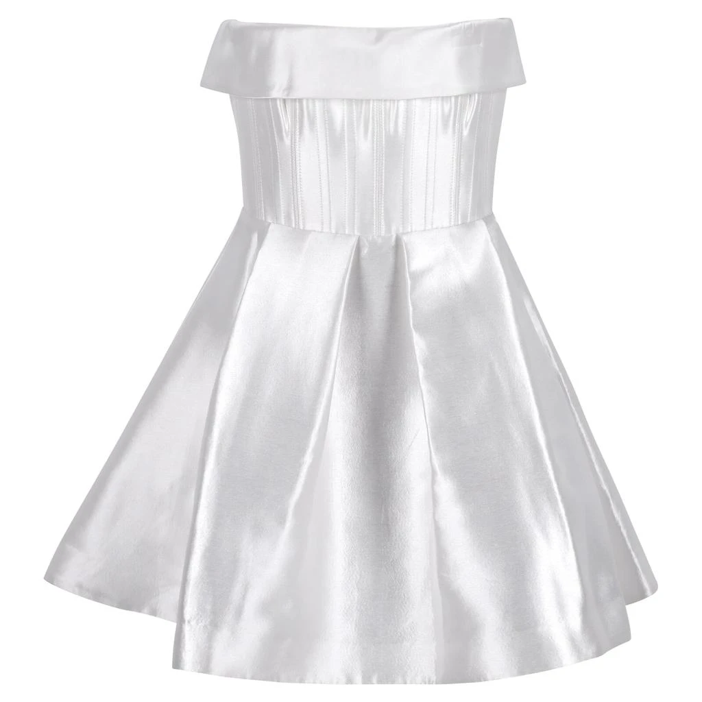 Alex Perry Elyse Strapless Mini Dress in White Silk 1